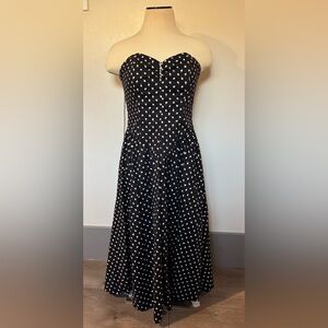 Elegant Black and White Polka Dot Dress